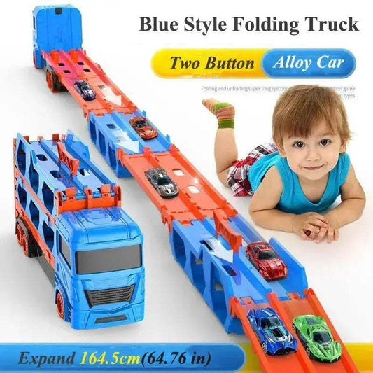  Car Transporter Truck Folding Track Set for Kids Fun -  ToylandEU™