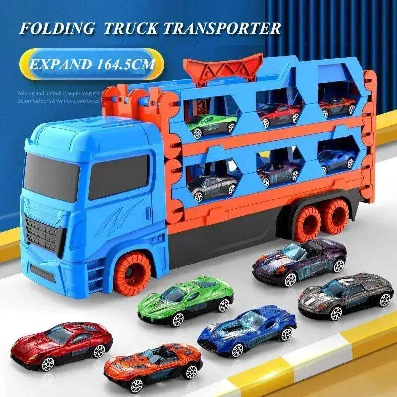 Car Transporter Truck Folding Track Set For Kids Fun - ToylandEU