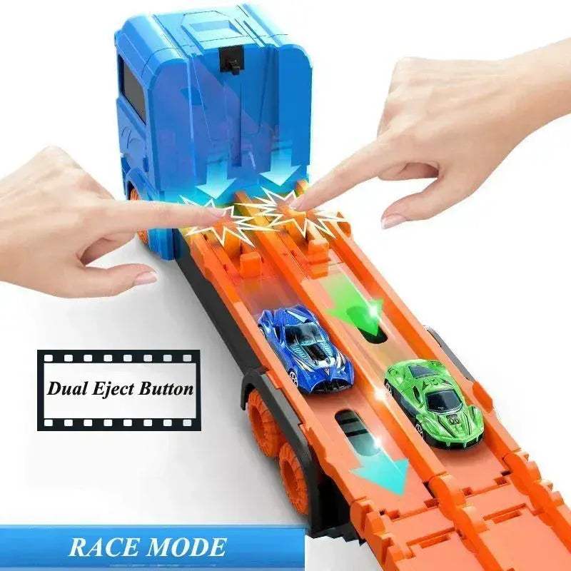 Car Transporter Truck Folding Track Set For Kids Fun - ToylandEU
