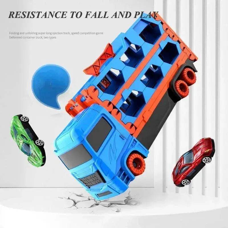 Car Transporter Truck Folding Track Set For Kids Fun - ToylandEU