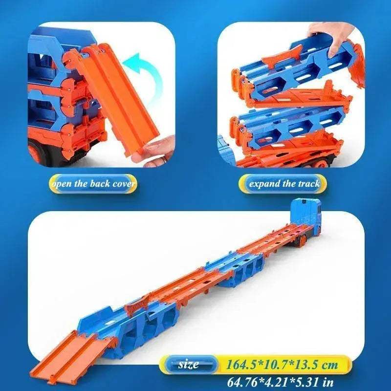 Car Transporter Truck Folding Track Set For Kids Fun - ToylandEU