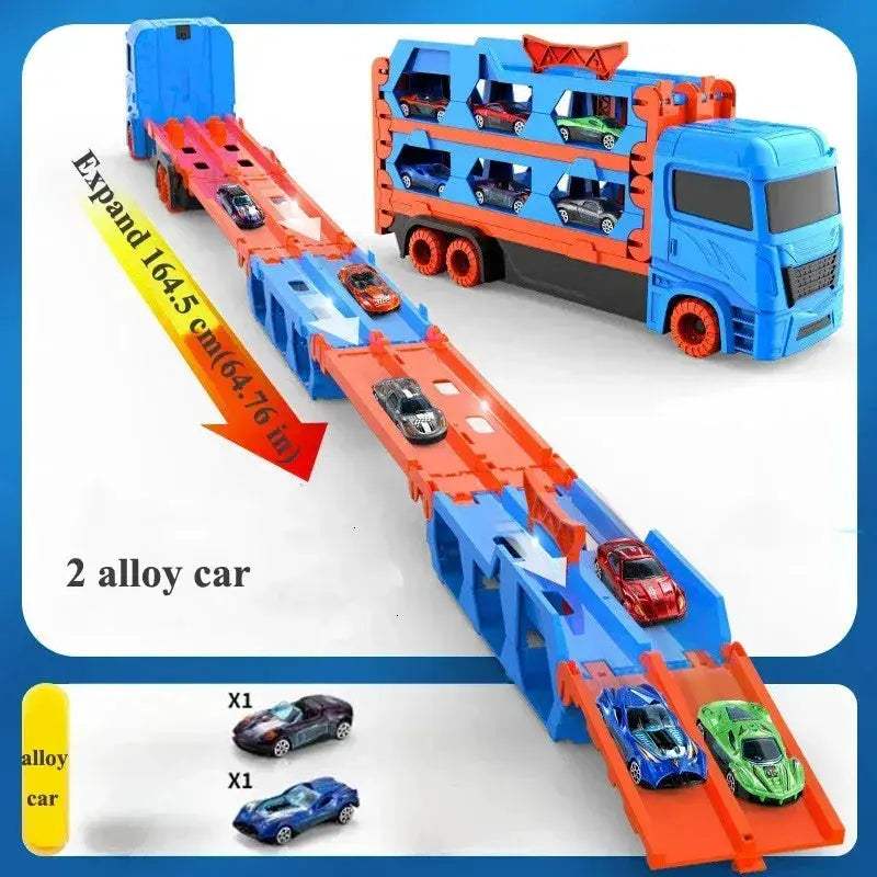 Car Transporter Truck Folding Track Set For Kids Fun - ToylandEU