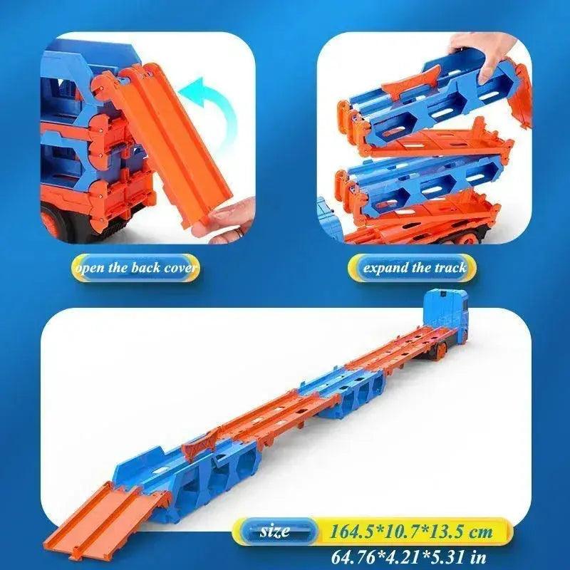  Car Transporter Truck Folding Track Set for Kids Fun -  ToylandEU™