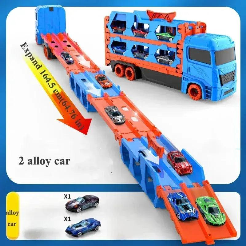  Car Transporter Truck Folding Track Set for Kids Fun -  ToylandEU™