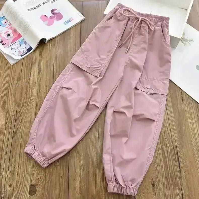  Girls Cargo Joggers Breathable Elastic Ankle Pants -  ToylandEU™