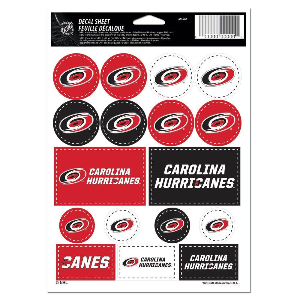 Carolina Hurricanes Vinyl Decal Sheet 5x7 Sticker Pack - ToylandEU