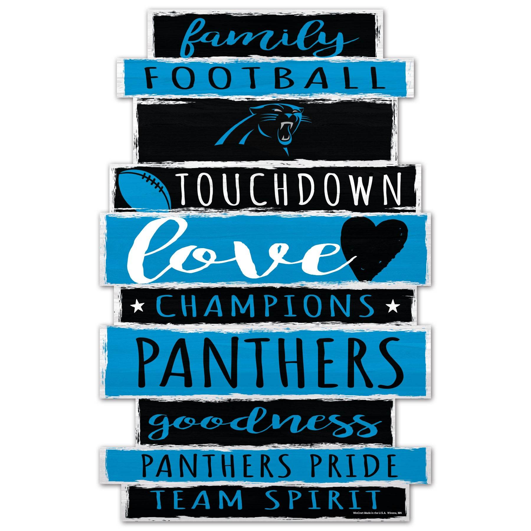 Carolina Panthers 11x17 Wood Family Word Sign Wincraft - ToylandEU