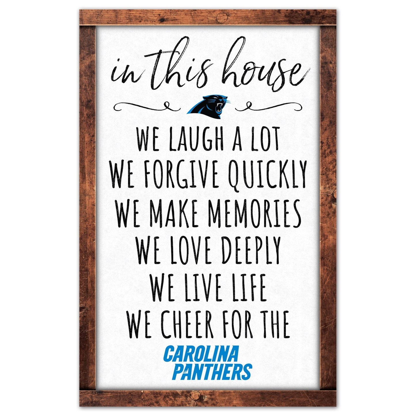 Carolina Panthers 11x17 Wood Sign In This House Decor - ToylandEU