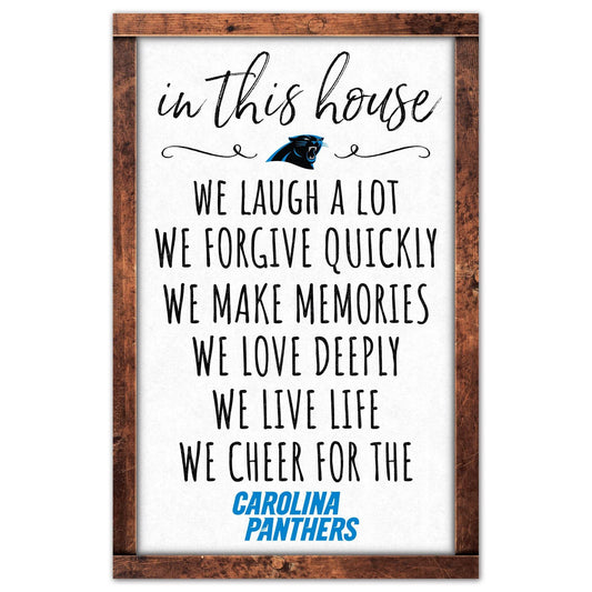 Carolina Panthers 11x17 Wood Sign In This House Decor - ToylandEU
