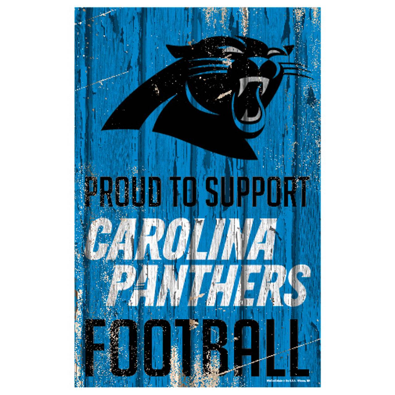 Carolina Panthers 11x17 Wood Sign Proud To Support Design - ToylandEU