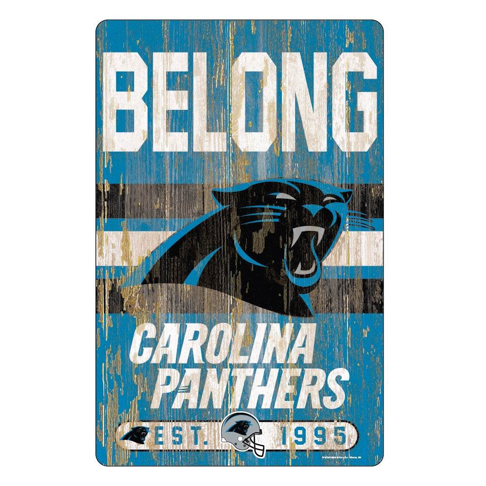 Carolina Panthers 11x17 Wood Sign Slogan Decor Team Colors - ToylandEU