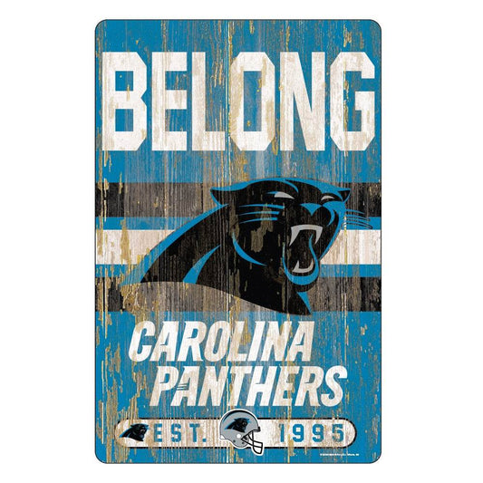 Carolina Panthers 11x17 Wood Sign Slogan Decor Team Colors - ToylandEU