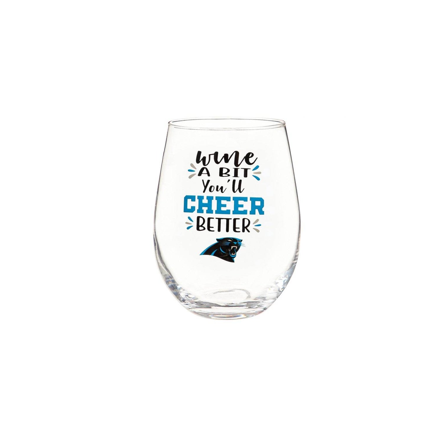 Carolina Panthers 17oz Stemless Wine Glass Boxed Gift - ToylandEU