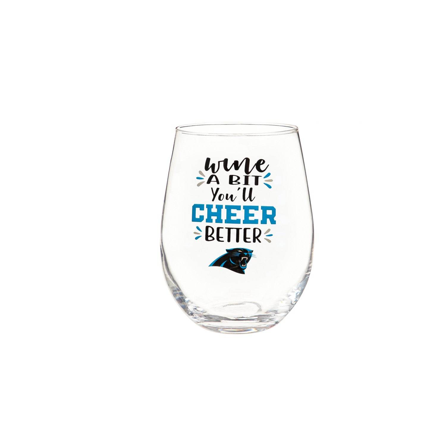 Carolina Panthers 17oz Stemless Wine Glass Boxed Gift - ToylandEU