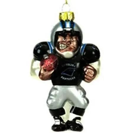  Carolina Panthers Blown Glass Football Player Ornament -  ToylandEU™