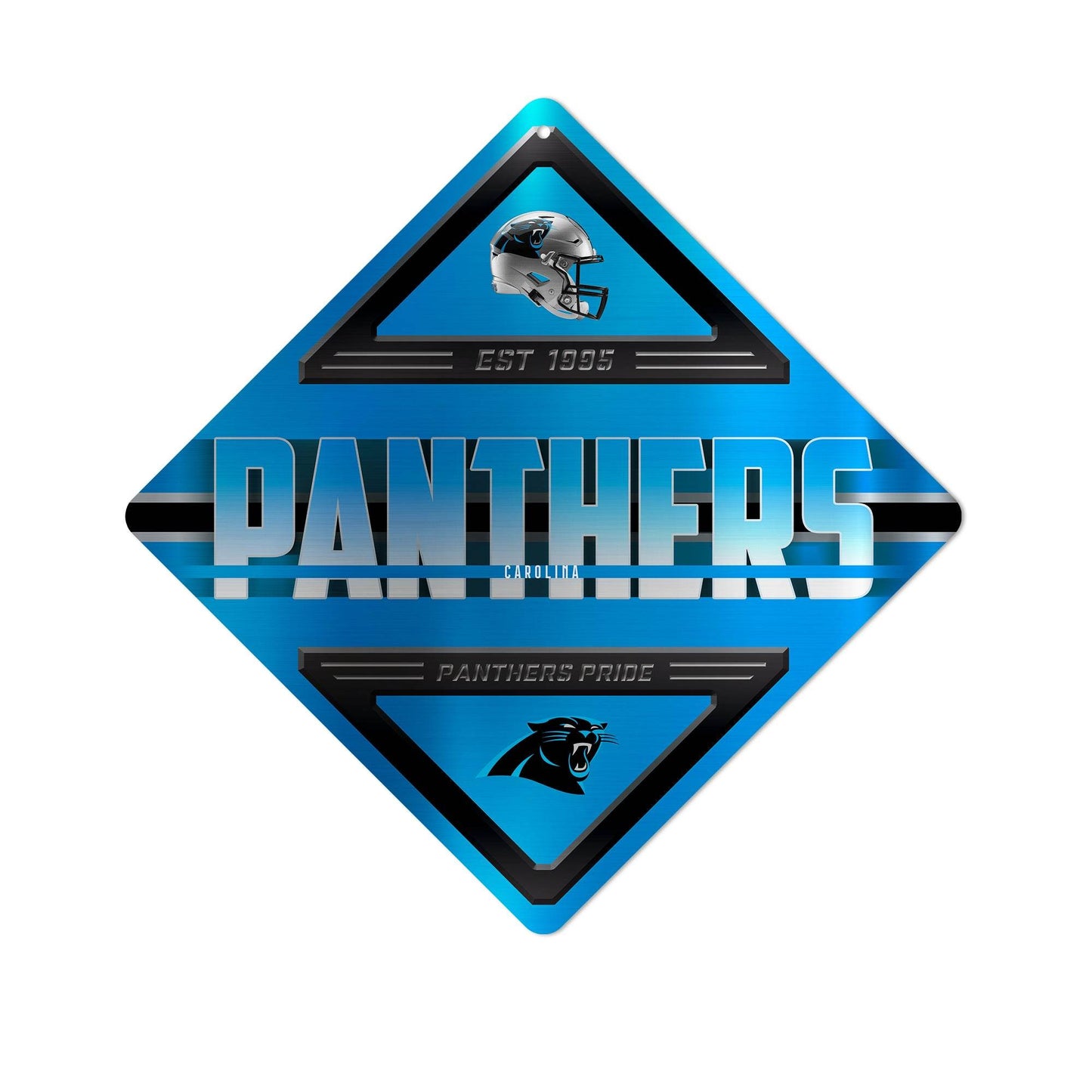 Carolina Panthers Metal Diamond Sign Wall Decor 12x12 Inches - ToylandEU