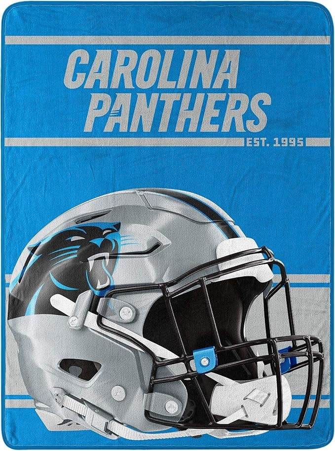 Carolina Panthers Micro Raschel Blanket 46x60 Run Design - ToylandEU