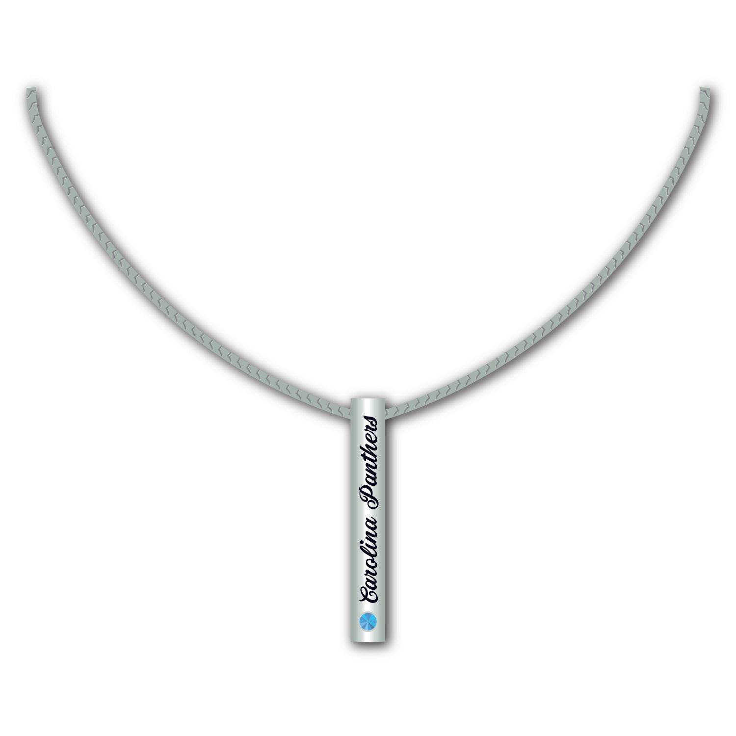 Carolina Panthers Necklace Sterling Silver Bar Pendant - ToylandEU