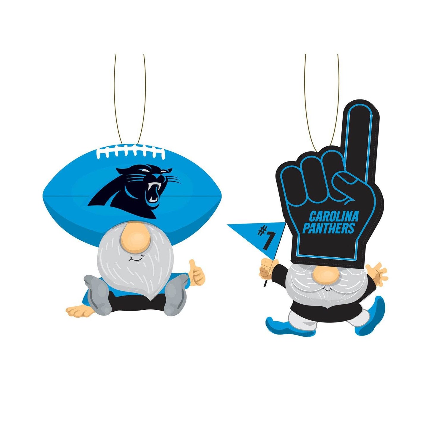 Carolina Panthers Ornament Gnome Fans Christmas Decor 2 Pack - ToylandEU