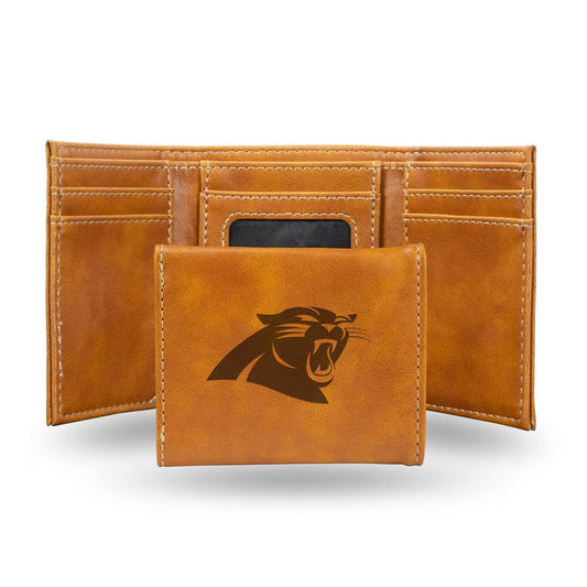 Carolina Panthers Trifold Leather Wallet Laser Engraved - ToylandEU