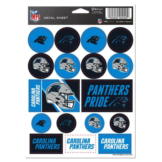 Carolina Panthers Vinyl Decal Sheet 5x7 Sticker Pack - ToylandEU