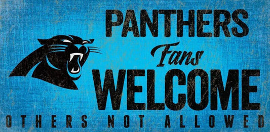  Carolina Panthers Wood Sign Fans Welcome Wall Decor 12x6 -  ToylandEU™