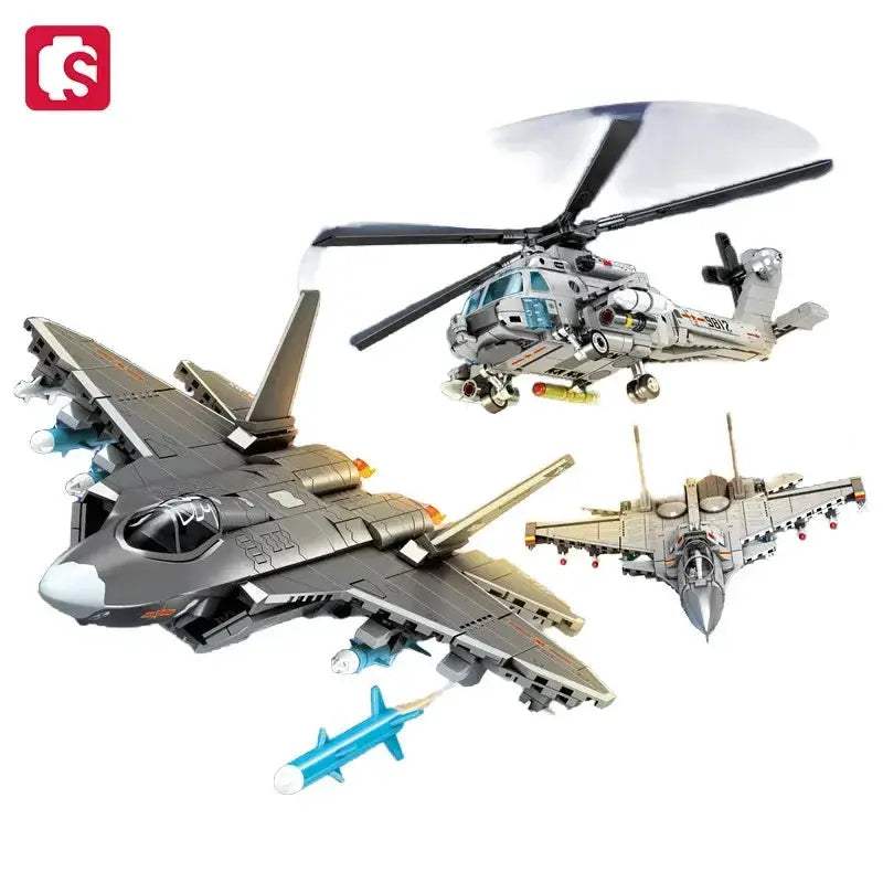 Carrier Based Fighter Building Blocks Kit Military Aircraft - ToylandEU