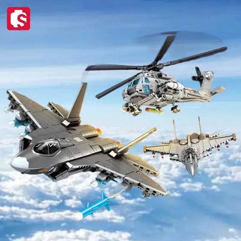 Carrier Based Fighter Building Blocks Kit Military Aircraft - ToylandEU
