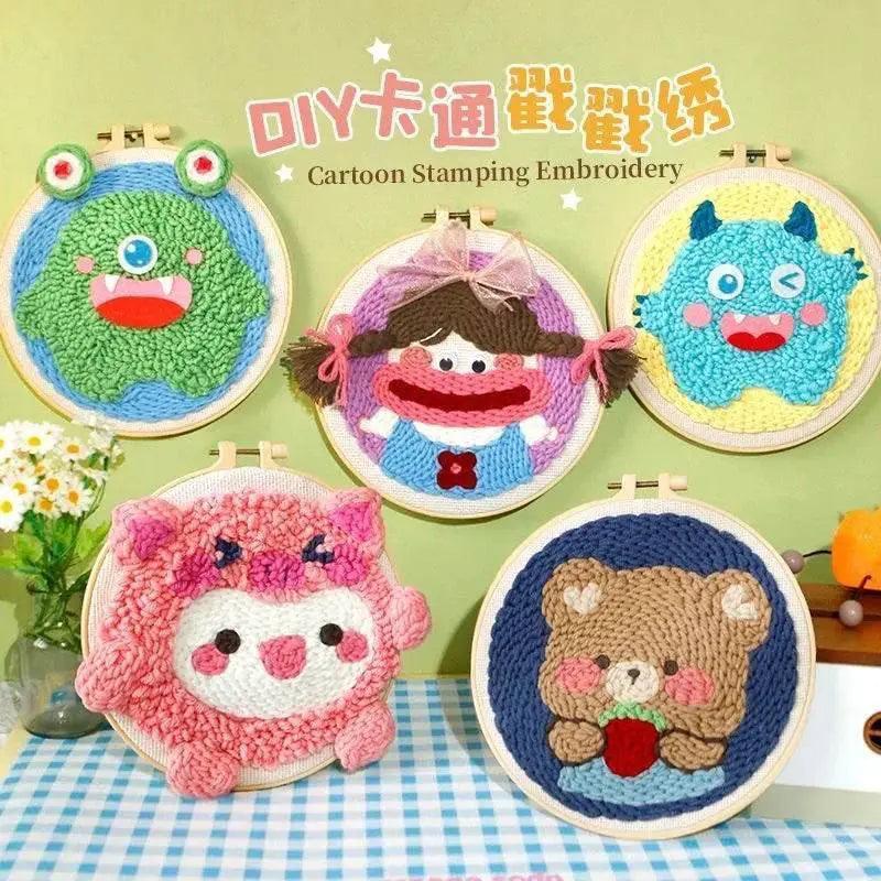  Cartoon Animal DIY Embroidery Kit for Beginners with Soft Yarn -  ToylandEU™