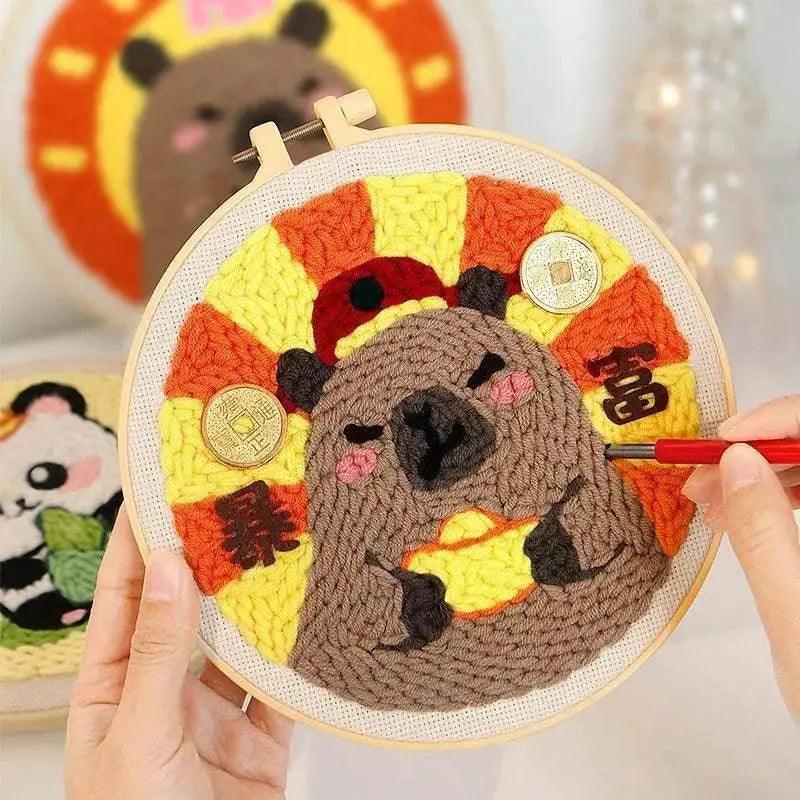  Cartoon Animal DIY Embroidery Kit for Beginners with Soft Yarn -  ToylandEU™