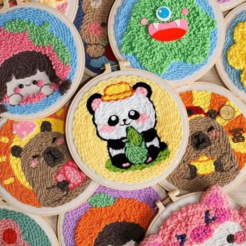  Cartoon Animal DIY Embroidery Kit for Beginners with Soft Yarn -  ToylandEU™