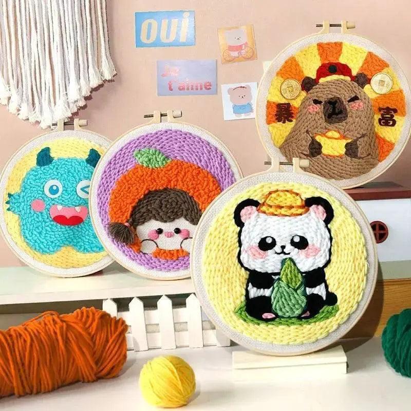  Cartoon Animal DIY Embroidery Kit for Beginners with Soft Yarn -  ToylandEU™