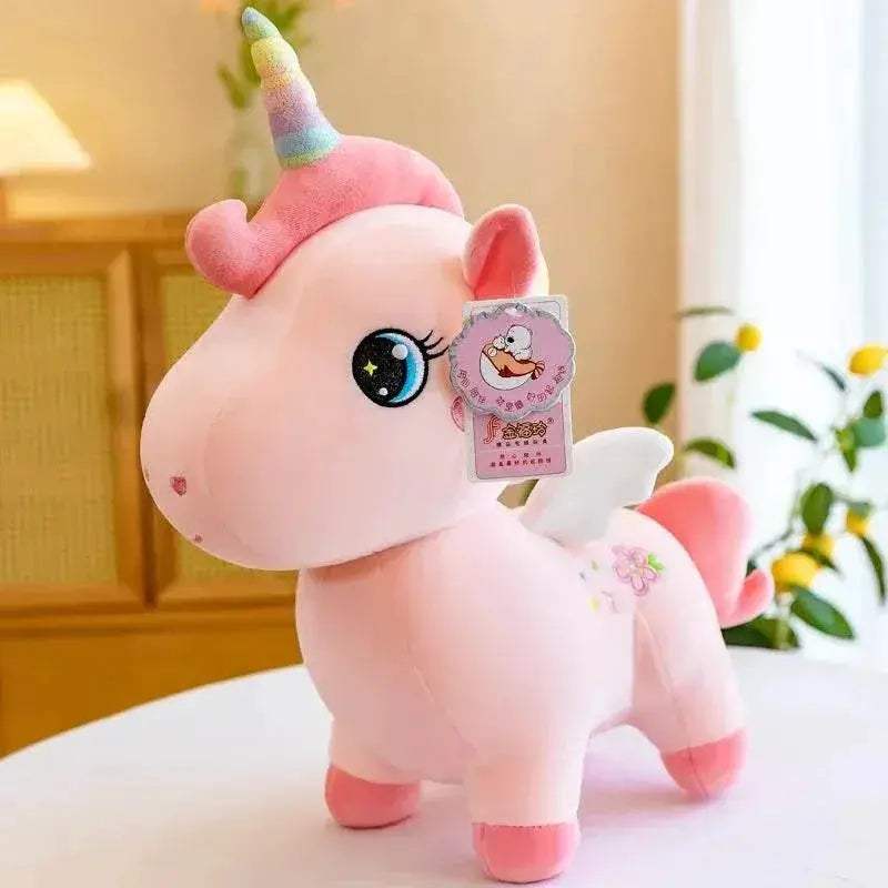 Cartoon Anime Plush Toy Cute Unicorn Pink Embroidery Pony Pillow for Room Decoration Girl Birthday Gift - ToylandEU