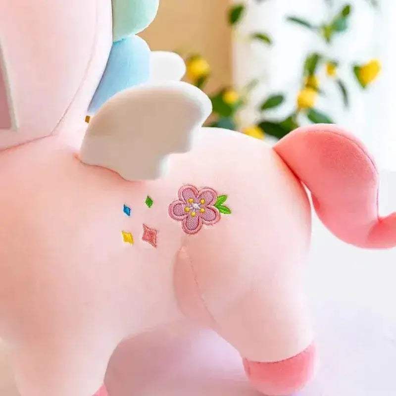 Cartoon Anime Plush Toy Cute Unicorn Pink Embroidery Pony Pillow for Room Decoration Girl Birthday Gift - ToylandEU