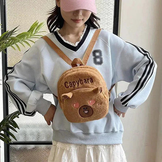  Cartoon Capybara Plush Backpack For Girls Soft Durable -  ToylandEU™