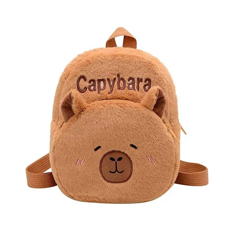 Cartoon Capybara Plush Backpack For Girls Soft Portable Bag - ToylandEU