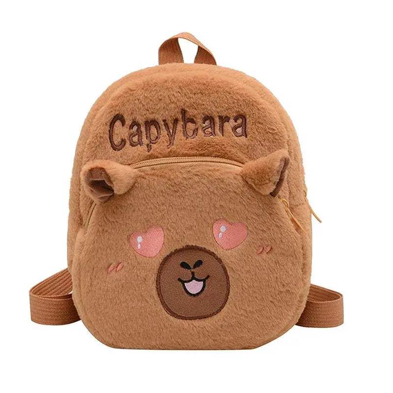 Cartoon Capybara Plush Backpack For Girls Soft Portable Bag - ToylandEU