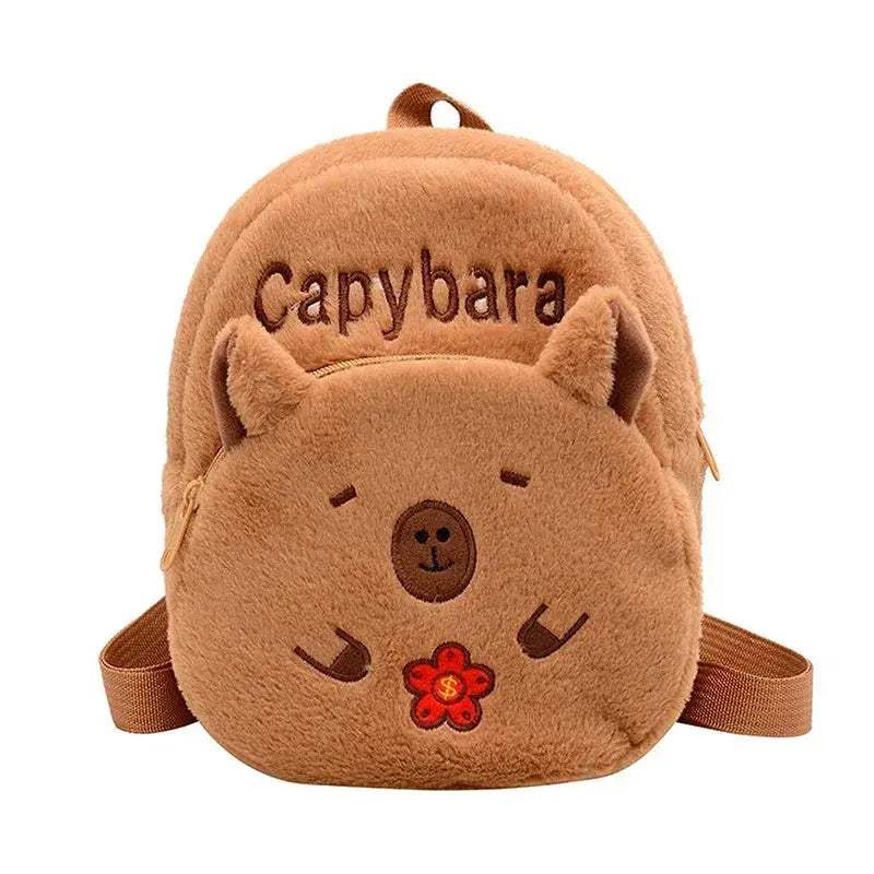 Cartoon Capybara Plush Backpack For Girls Soft Portable Bag - ToylandEU