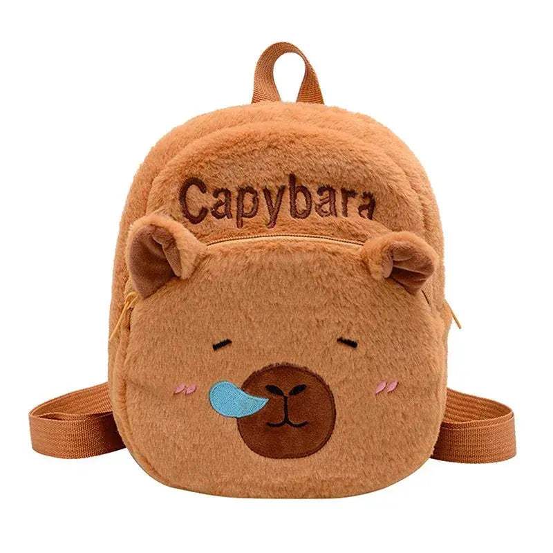 Cartoon Capybara Plush Backpack For Girls Soft Portable Bag - ToylandEU