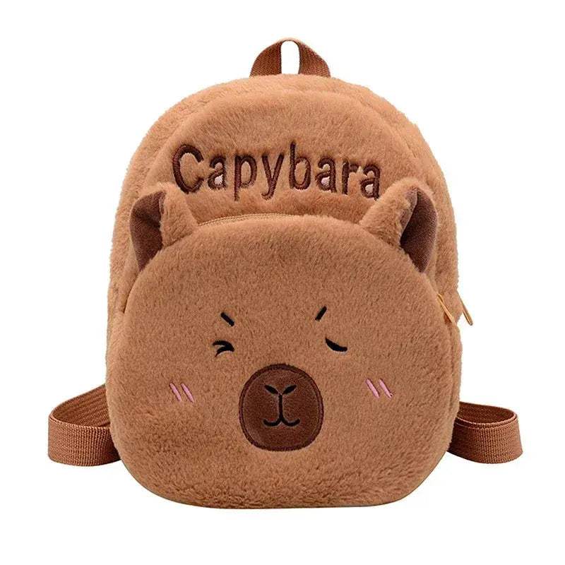 Cartoon Capybara Plush Backpack For Girls Soft Portable Bag - ToylandEU