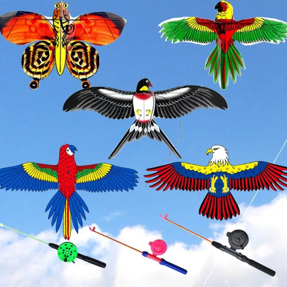 Cartoon Eagle Mini Children's Kite - High Quality, Foldable Plastic Fun - ToylandEU