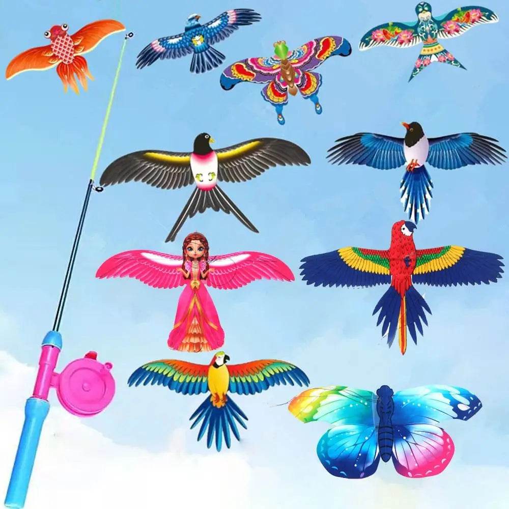 Cartoon Eagle Mini Children's Kite - High Quality, Foldable Plastic Fun - ToylandEU