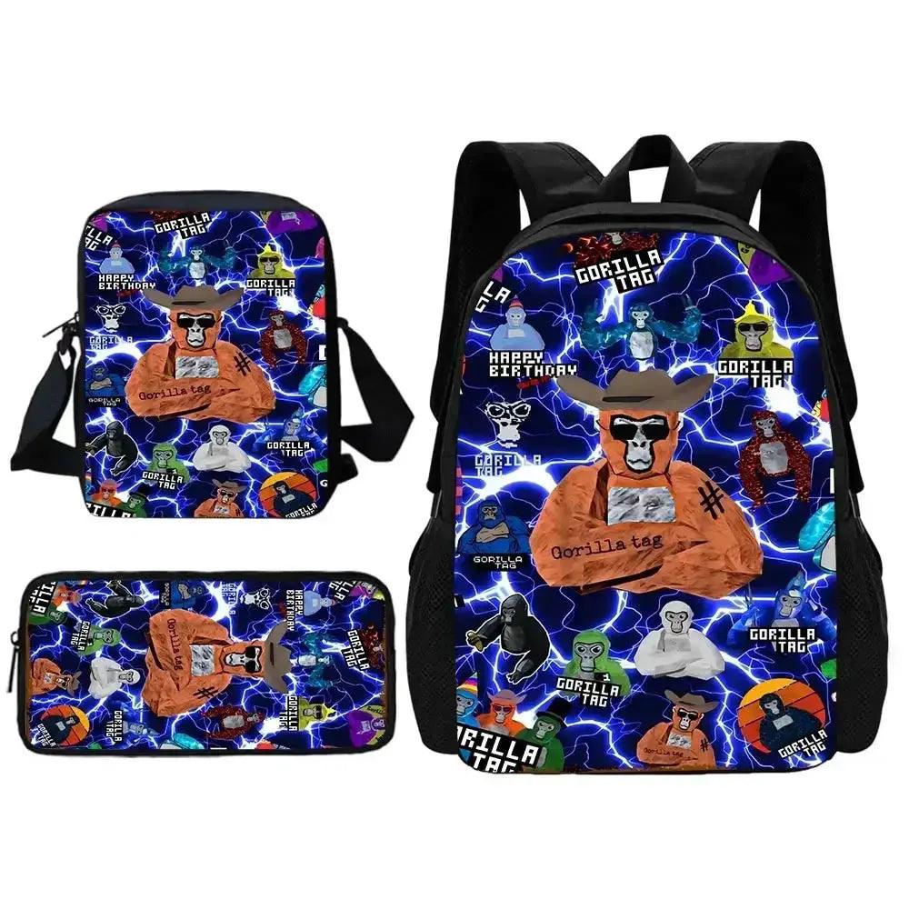  Cartoon Gorilla School Backpack For Kids Pencil Case -  ToylandEU™