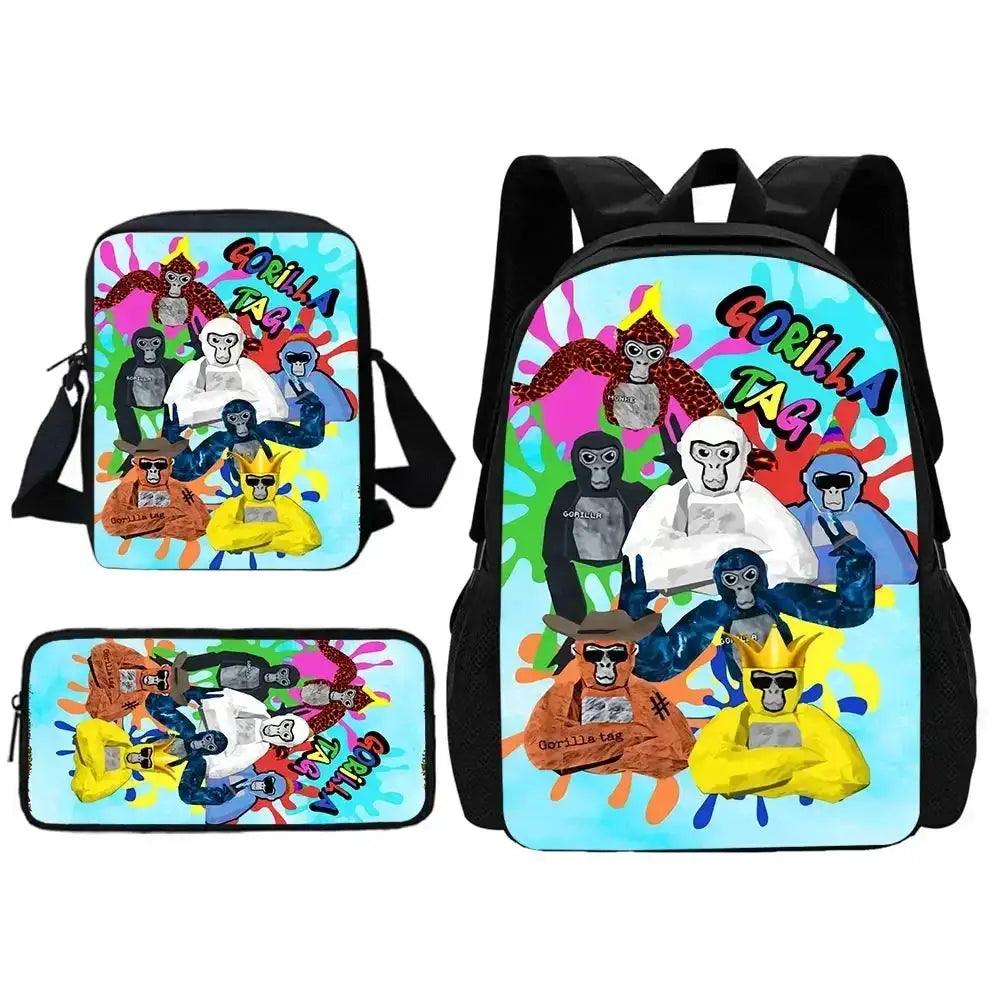  Cartoon Gorilla School Backpack For Kids Pencil Case -  ToylandEU™