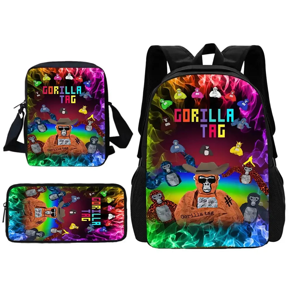 Cartoon Gorilla School Backpack For Kids With Pencil Case - ToylandEU