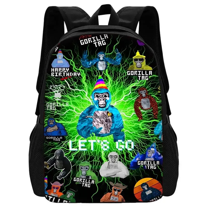 Cartoon Gorilla School Backpack For Kids With Pencil Case - ToylandEU