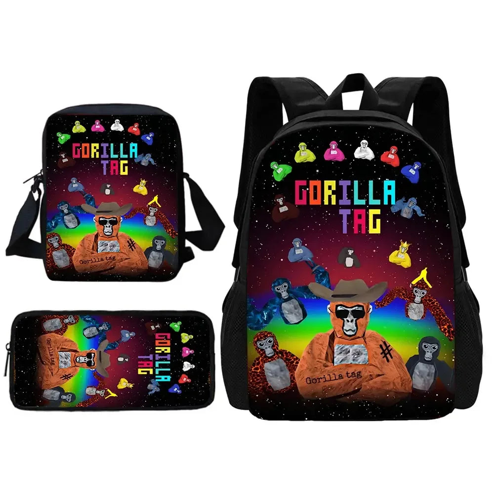 Cartoon Gorilla School Backpack For Kids With Pencil Case - ToylandEU