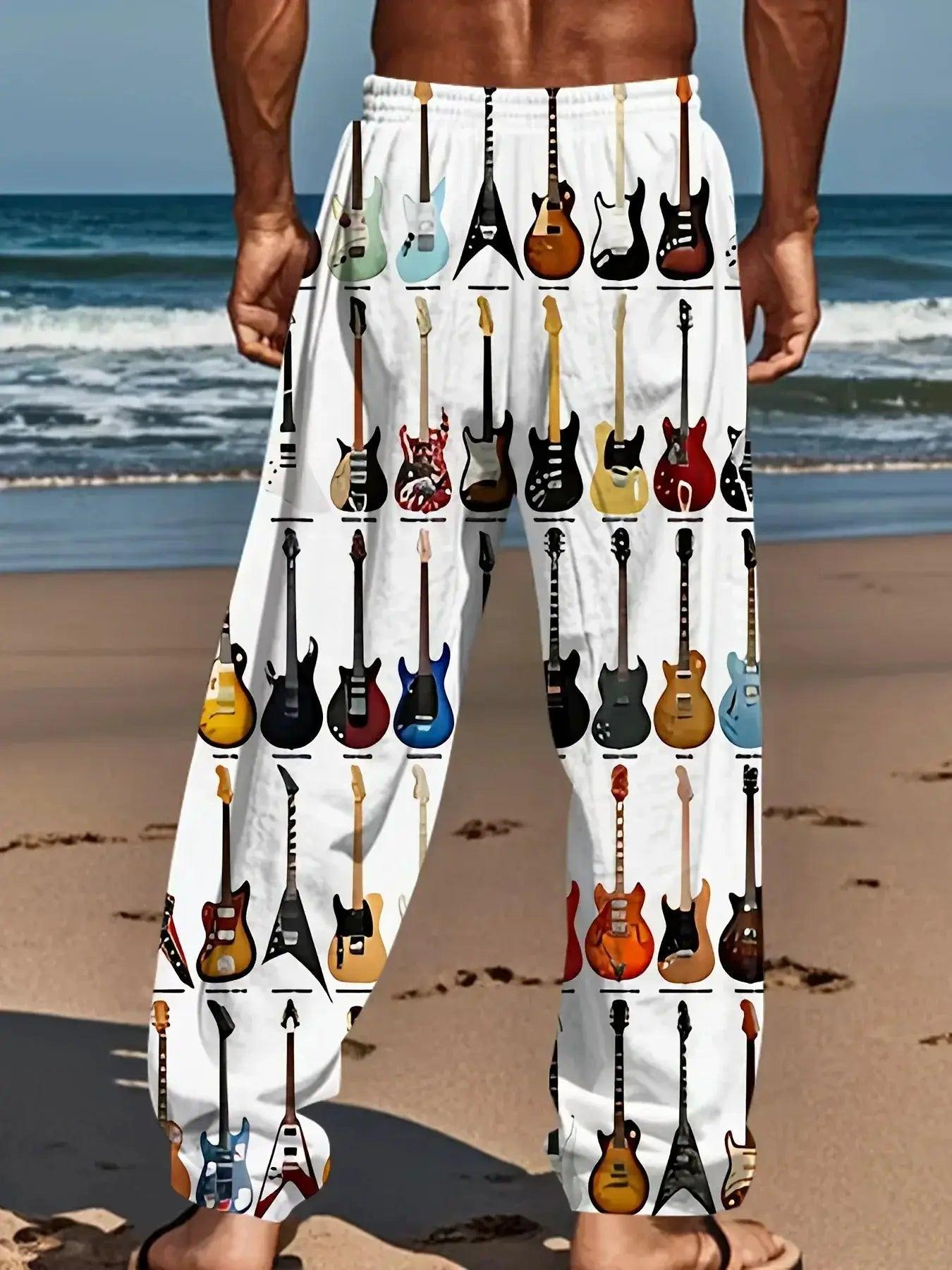  Cartoon Guitar Print Pajama Pants Soft Unisex | Anhui -  ToylandEU™