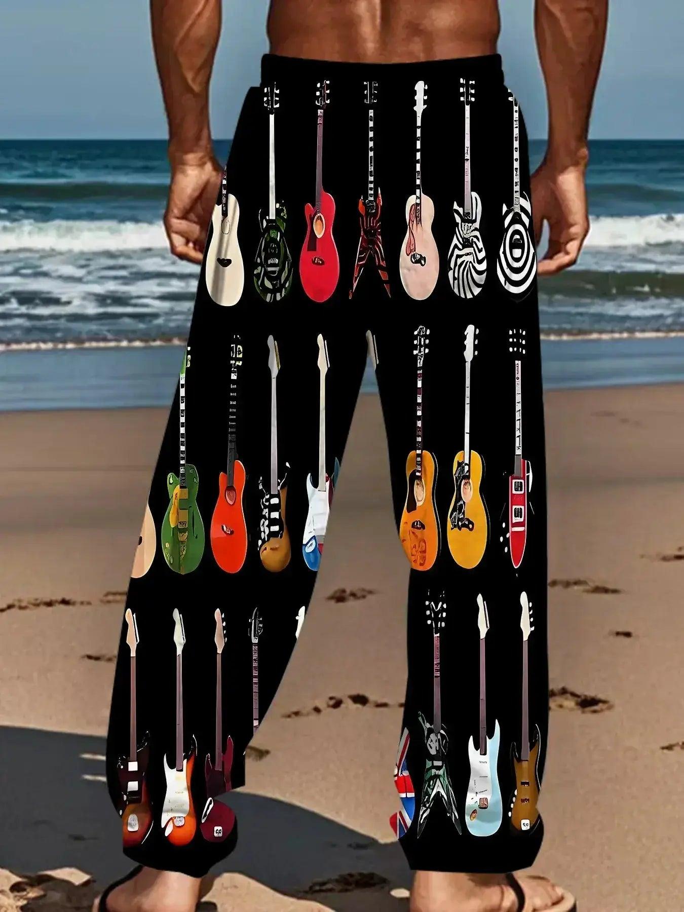  Cartoon Guitar Print Pajama Pants Soft Unisex | Anhui -  ToylandEU™