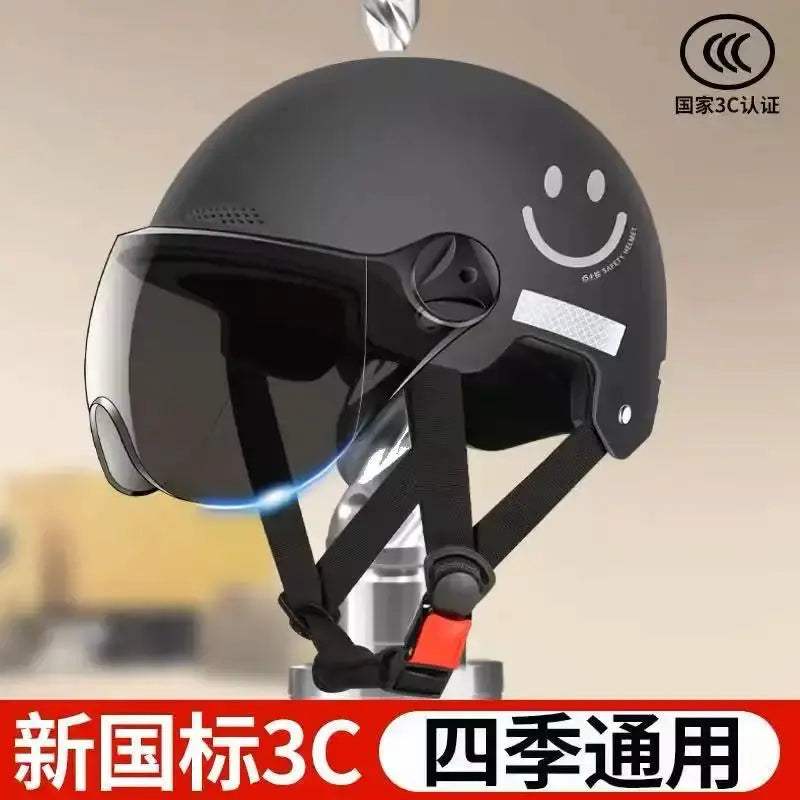 Cartoon Half Helmet With Goggles 3C Certified Motorcycle Safety - ToylandEU